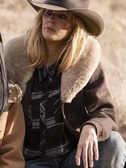 Asal Vision Women Coats | Yellowstone Kelly Reilly Shearling Coat Brown