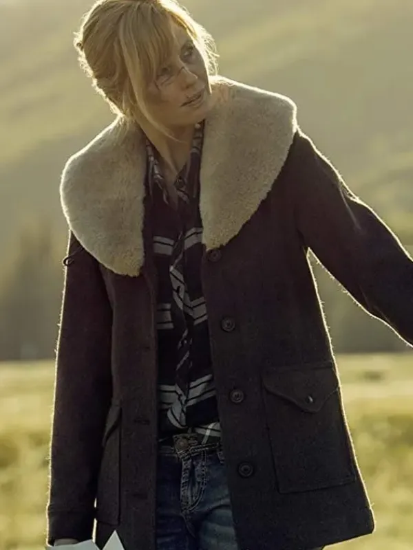 Asal Vision Women Coats | Yellowstone Kelly Reilly Shearling Coat Brown