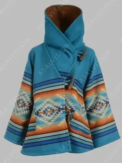 Asal Vision Women Coats | Yellowstone Season 3 Beth Dutton Poncho Blue