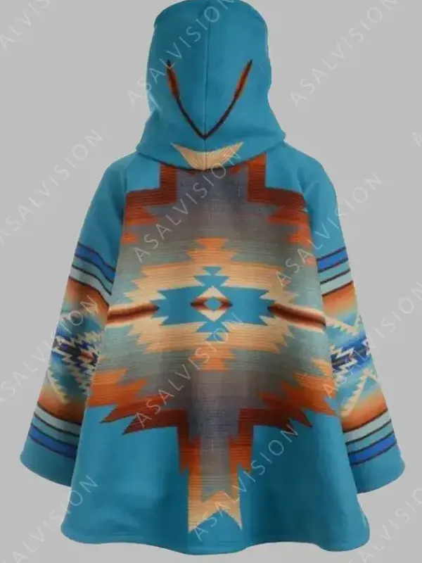 Asal Vision Women Coats | Yellowstone Season 3 Beth Dutton Poncho Blue
