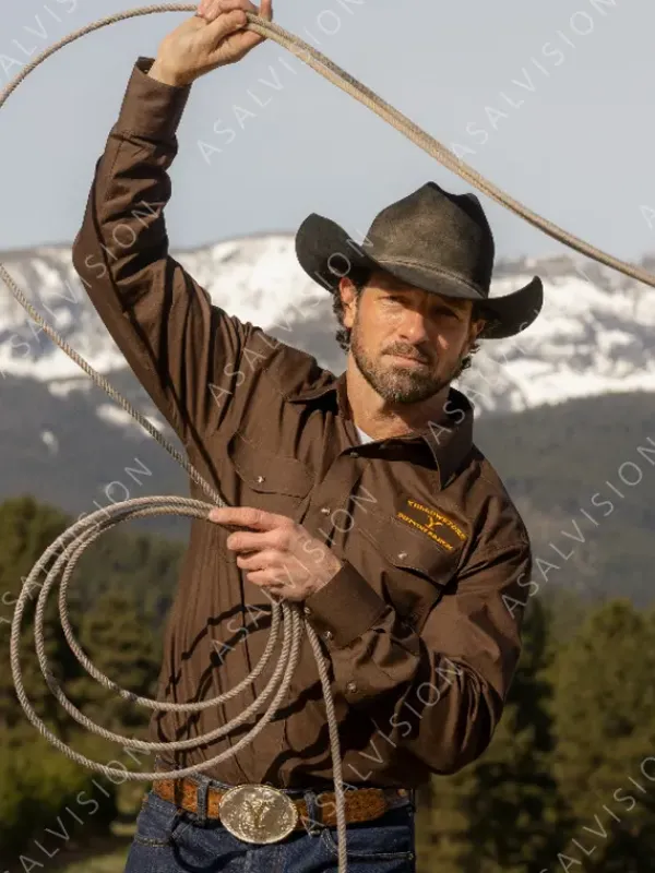 Asal Vision Cotton Jackets | Yellowstone Season 5 Dutton Ranch Shirt Brown