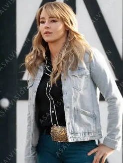 Asal Vision Denim Jackets | Yellowstone Season 3 Nicole Duke Denim Jacket Ice Blue
