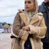 Asal Vision Women Coats | Zoe Kravitz Kin Milly Shearling Leather Coat Tan Brown